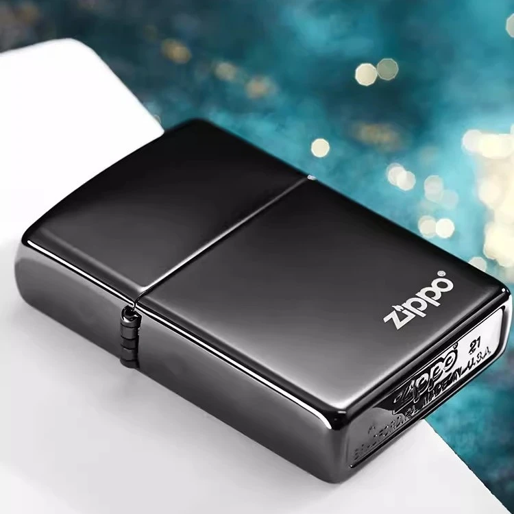 ZIPPO原装正品黑冰标志150ZL镜面打火机简约防风个性经典黑色高档