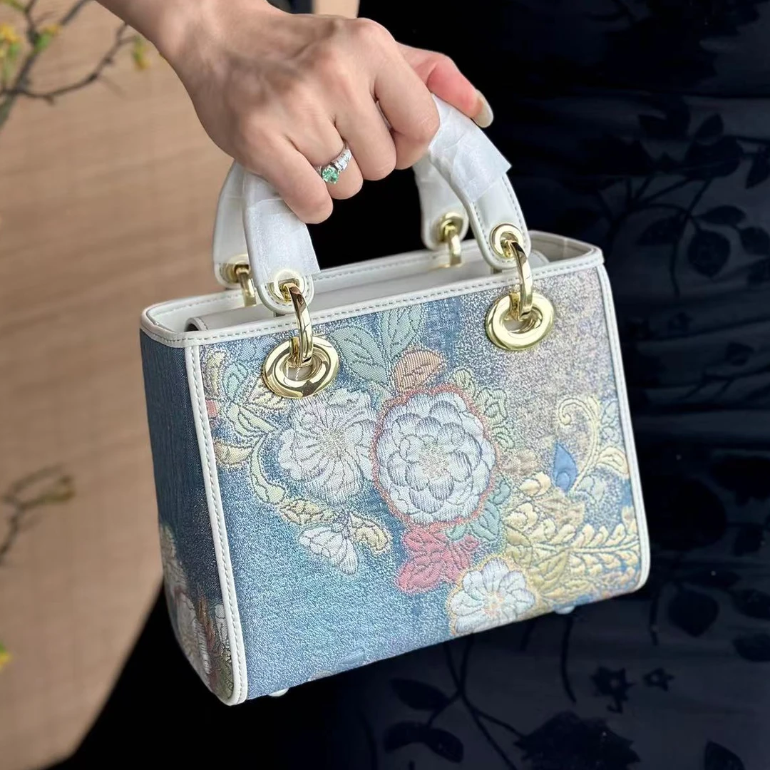 非遗唐锦定制中号戴妃包  孤品 手提包斜挎包