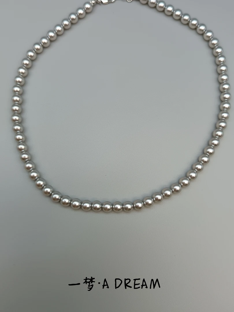 坠链均925银 大版灰简约百搭项链