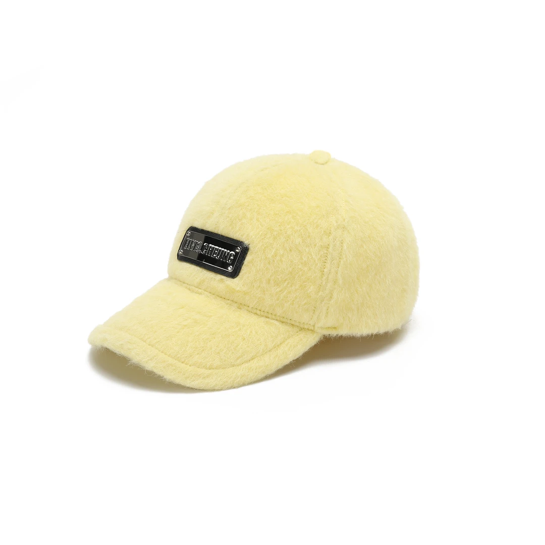 ELVIS.CHEUNG開運拿坡里黄LOGO羊驼毛棒球帽