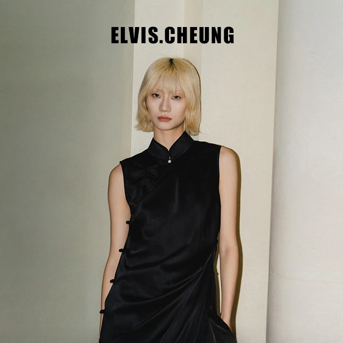 開運24春夏中式真丝结构褶皱宽松旗袍复古连衣裙