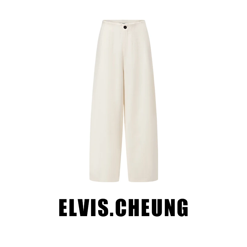 【抖音双11】ELVIS.CHEUNG開運四色雅丹风斜纹呢连腰直筒裤
