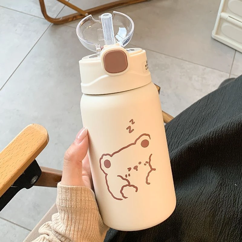 可爱保温杯吸管儿童水杯女生小巧便携2022新款学生韩版ins高颜值