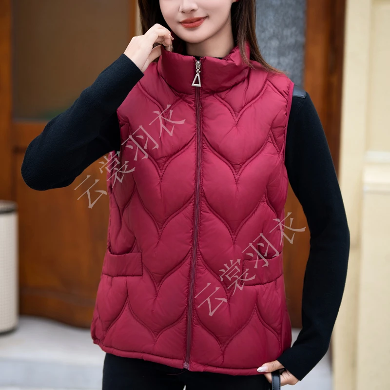 秋冬新款加厚马甲棉服妈妈坎肩外套宽松时尚短款纯色外搭轻型