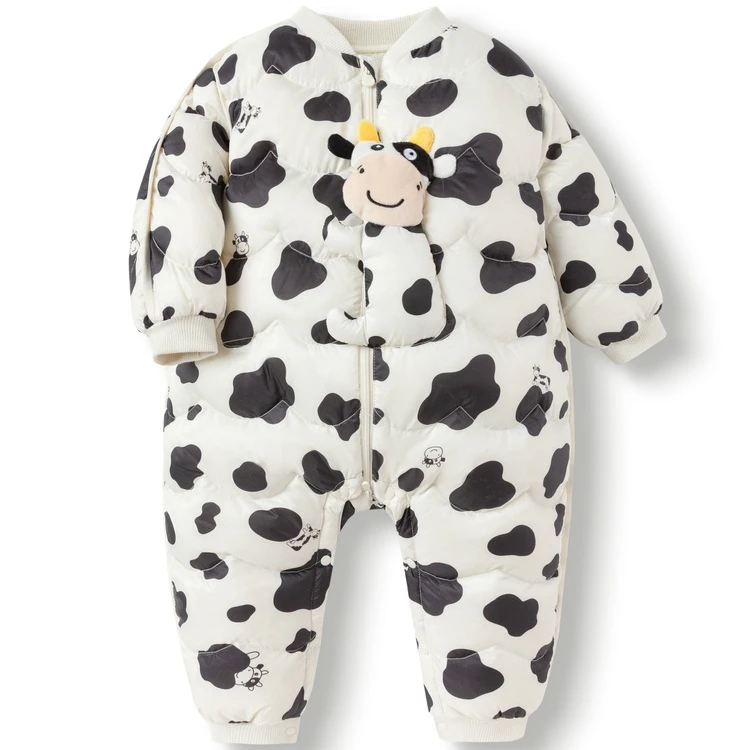 婴幼儿羽绒连体衣男童女童外出爬服宝宝新生儿动物造型羽绒连体衣