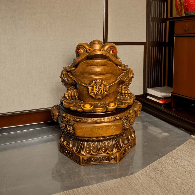 招米进宝高大金蟾摆件工艺品