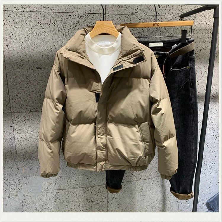 波司澄冬季新款立领男士简约纯色服时尚潮流宽松百搭外套加厚舒适