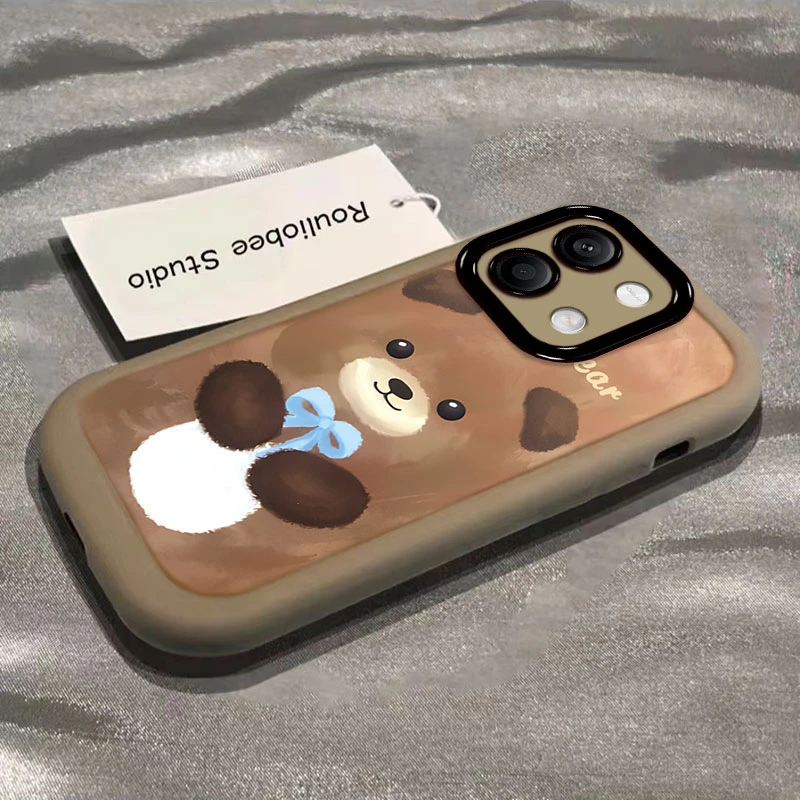 秋冬小熊红米NOTE13手机壳红米NOTE13PRO简约泡芙防摔全包潮ins