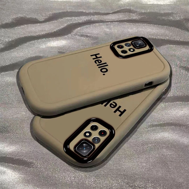 简约你好红米NOTE11手机壳红米NOTE11PRO简约泡芙防摔全包潮ins
