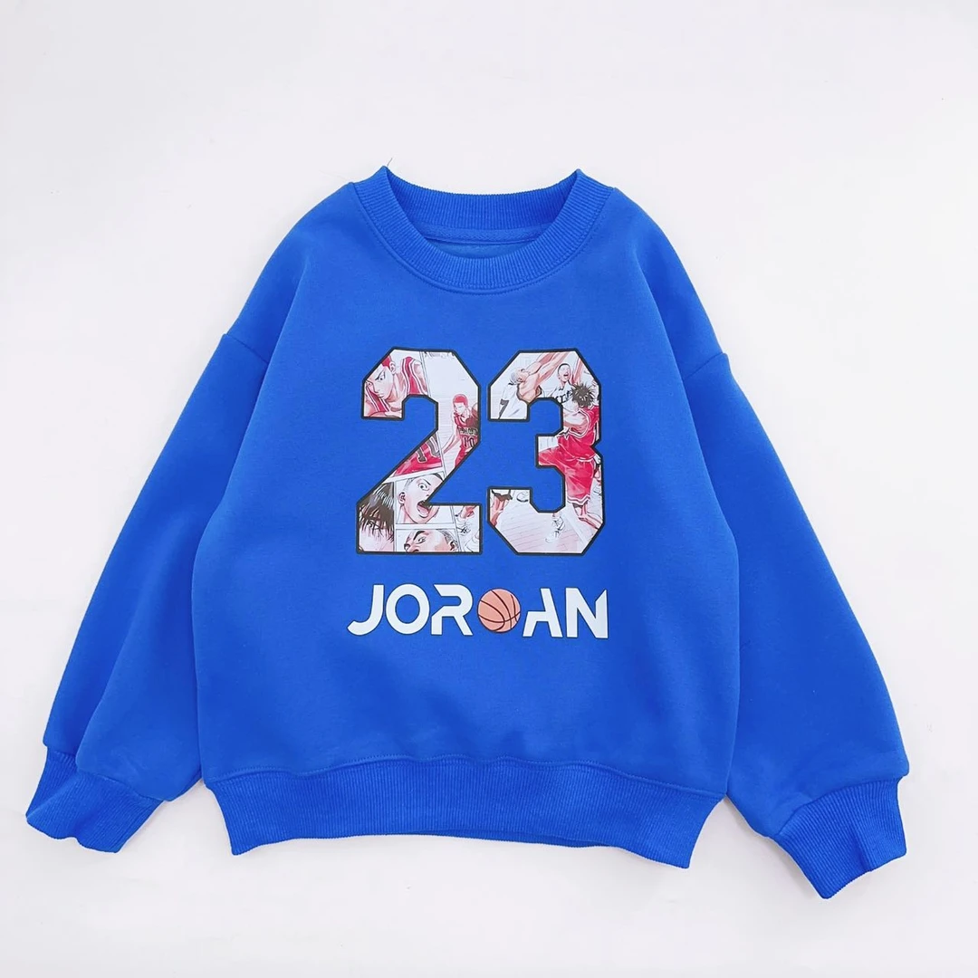 52儿童秋冬加绒卫衣蓝色