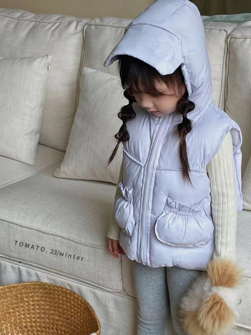2319儿童冬季棉马甲紫色