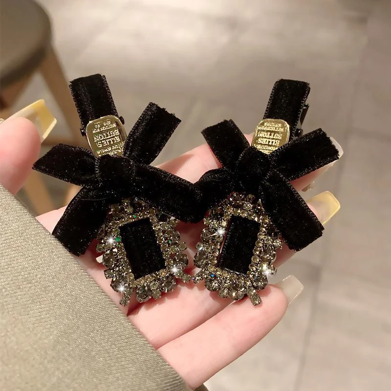 复古重工闪钻发夹女高J感侧边夹刘海夹网红气质碎发卡百搭头饰品