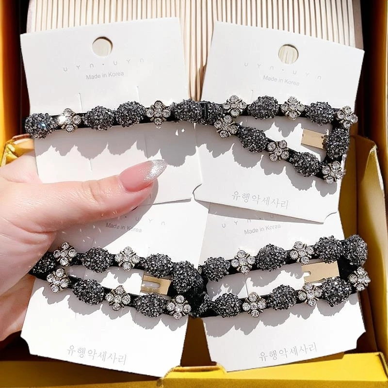 水钻高J感ins轻奢发夹女韩国网红前额刘海碎发侧边夹子发卡头饰女