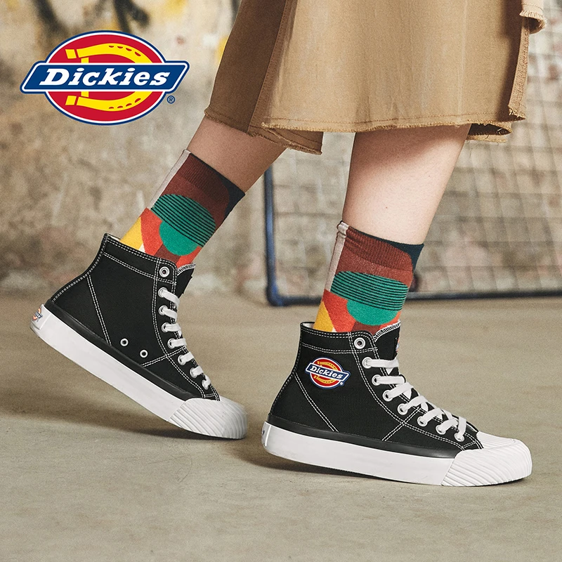 Dickies高帮帆布2025冬季新款时尚百搭韩版休闲增高情侣款帆布鞋