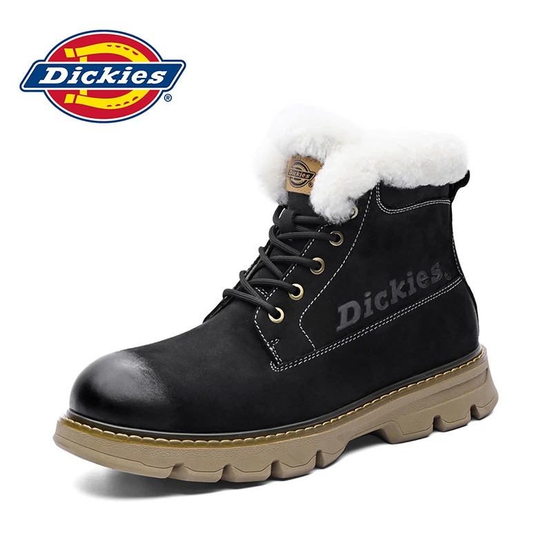 Dickies雪地靴男款皮毛一体户外透气时尚大棉鞋舒适男士秋季棉靴