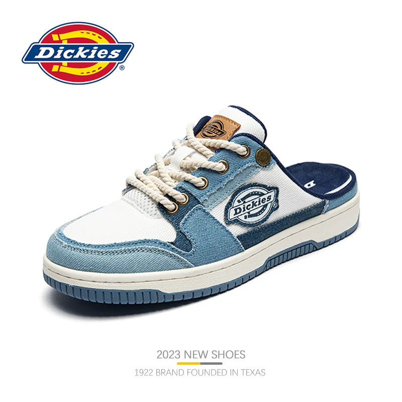 Dickies包头半拖鞋男夏季透气2025新款男士帆布鞋无后跟鞋男潮鞋
