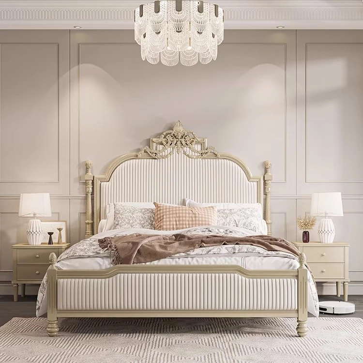 欧式雕花全实木床主卧1.8米双人床美式高端轻奢公主床法式宫廷床