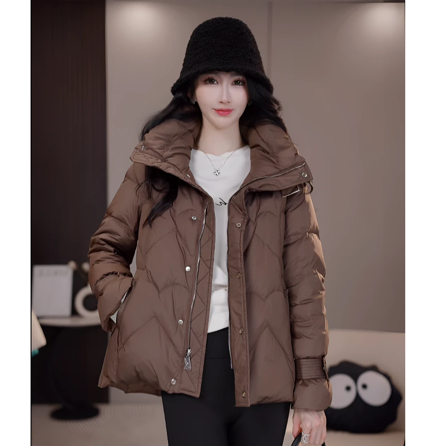 C-612~613秋冬季新款中式时尚减龄修身设计百搭气质短款羽绒服