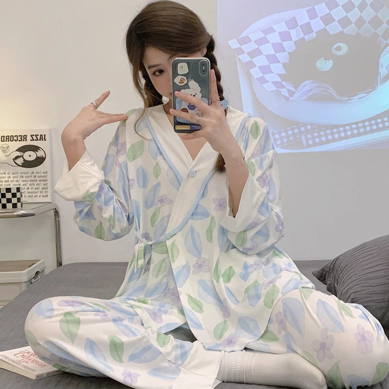 维雨冰丝月子服夏季薄款产后喂奶小个子秋季孕妇睡衣春秋孕期专用