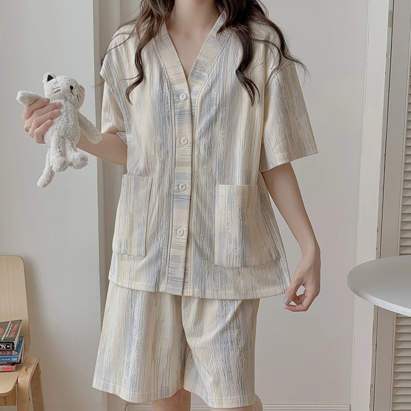 短袖孕妇睡衣夏季薄款纯棉100%全棉进产房穿的今年最火高端月子服