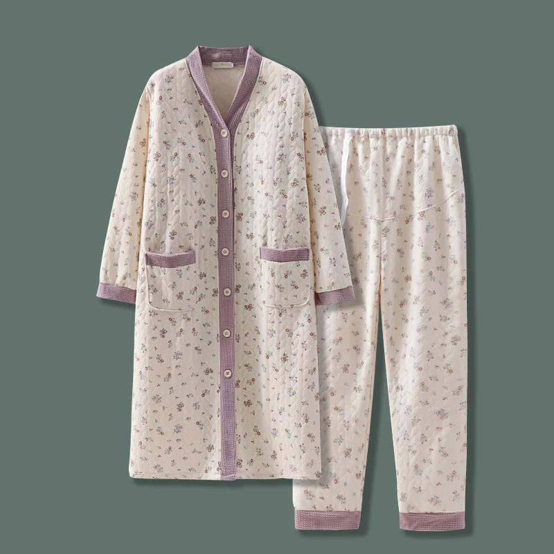 维雨带胸垫待产裙加裤子产房专用产妇生产裙孕妇睡裙哺乳期月子裙