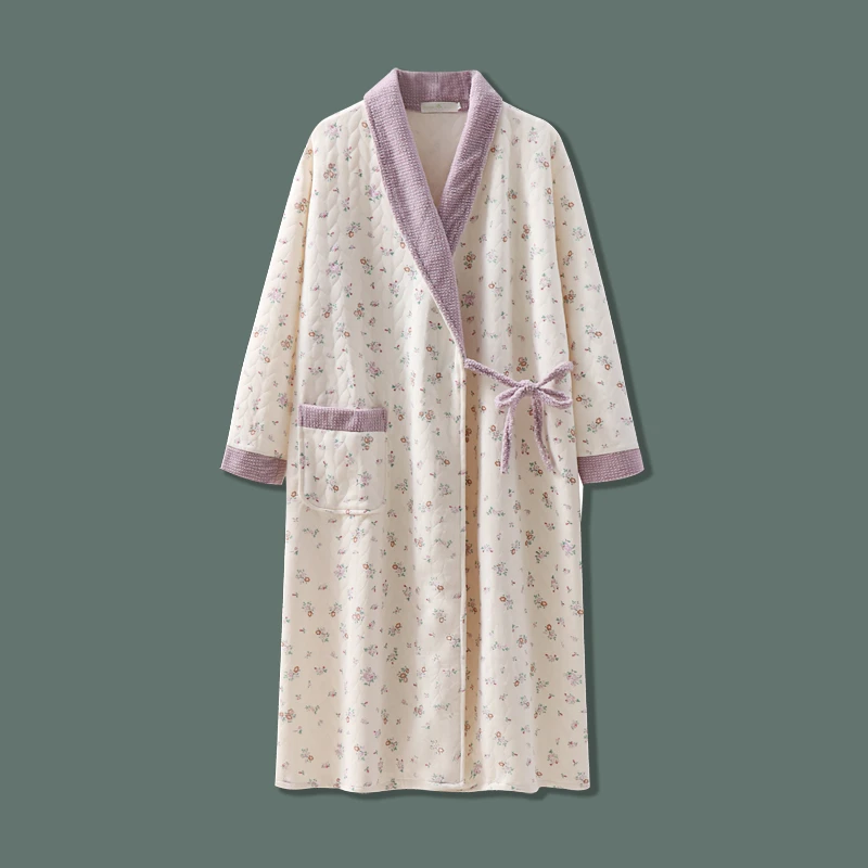 维雨高级感孕妇待产裙9-10月秋冬季哺乳睡裙喂奶裙产妇入院生产裙