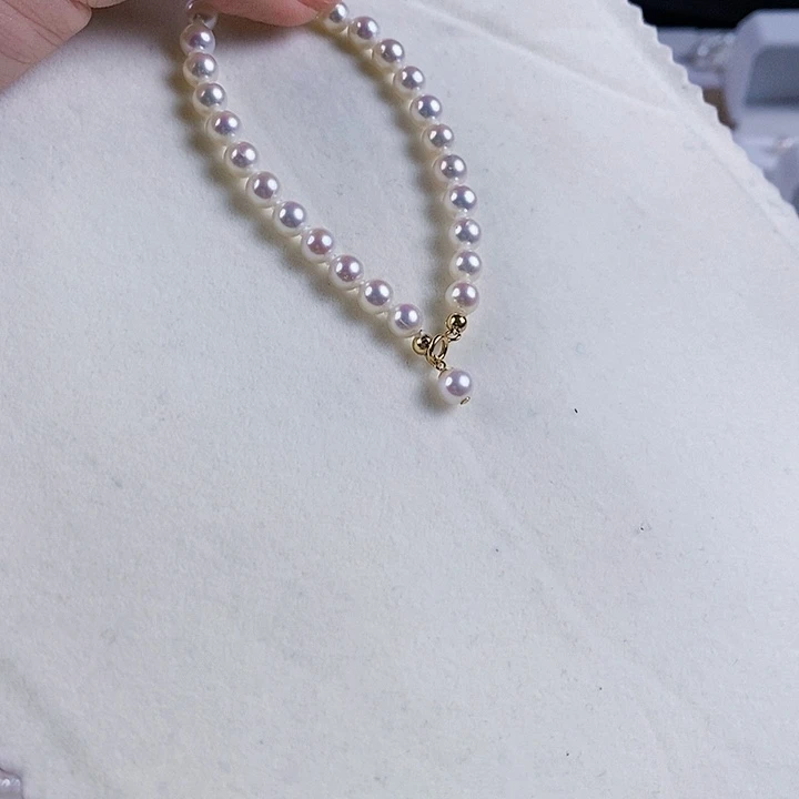 淡水珍珠手绳18K金镶嵌