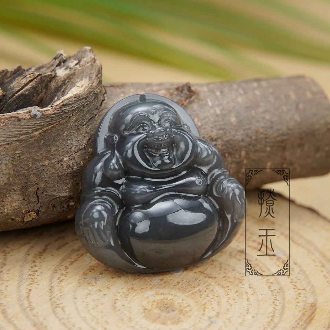 【峰哥撩玉】和田玉烟紫白玉佛公吊坠35mm（多样性发一）