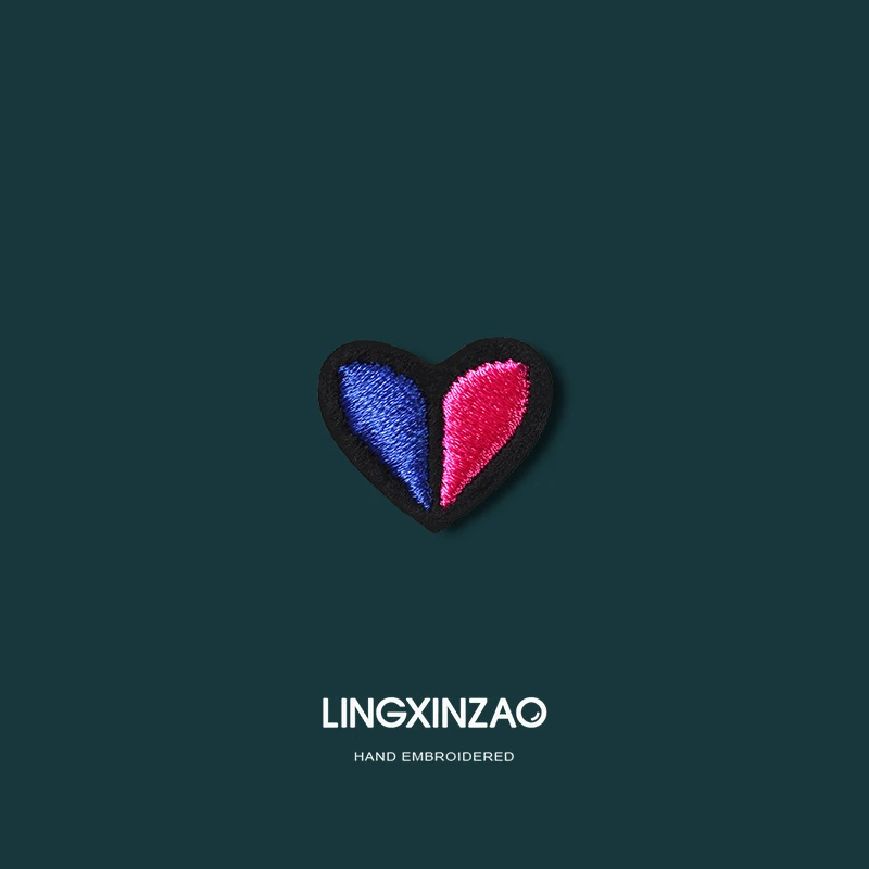 非金属布艺胸针 刺绣爱心胸针可爱卡通布艺衣服别针配饰小众饰品