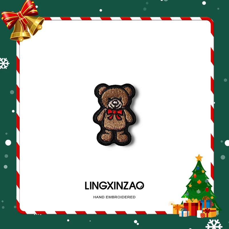 非金属布艺胸针 圣诞小熊胸针圣诞节礼物衣服别针配饰精致布艺潮