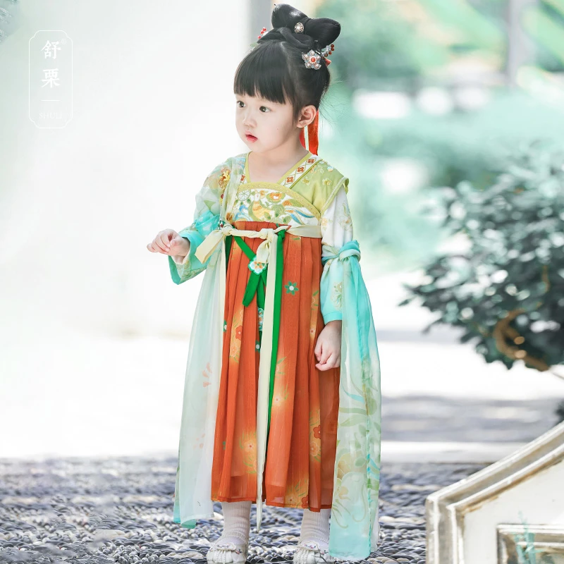 【知春】女童汉服春夏薄款小女孩中国风古风仙气齐胸襦裙儿童汉服