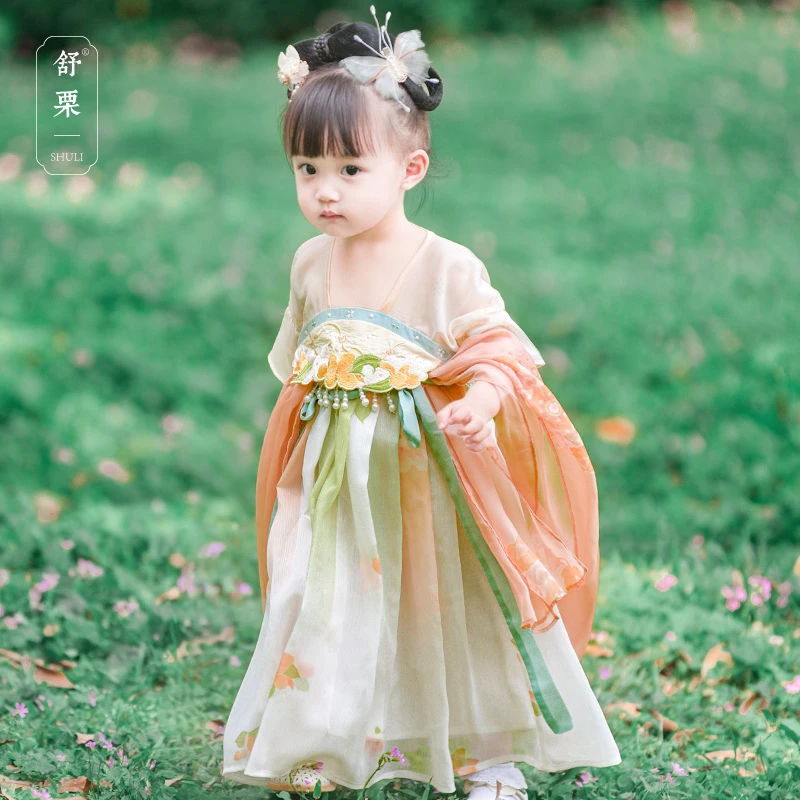 绿罗裙襦裙＋披帛(140码无售后）