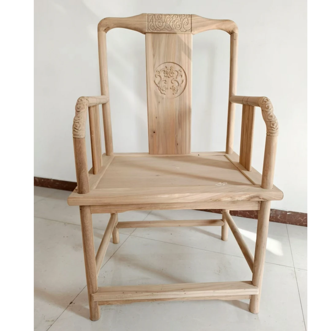 北方老榆木新中式明月椅家用