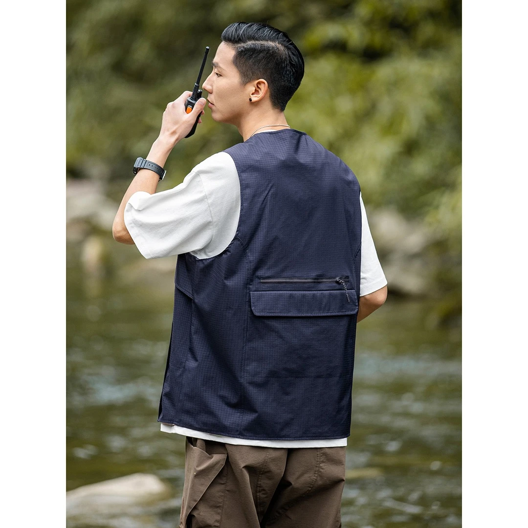 outwild山系户外多口袋机能工装马甲男宽松 防泼水背心 WV23001