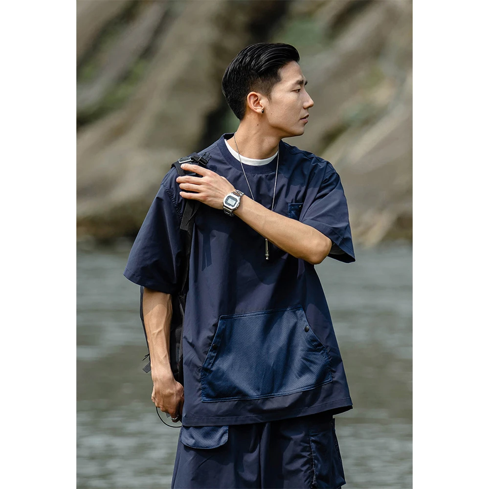 outwild 轻户外机能短袖T恤男 宽松袋鼠口袋TEE潮 _ WT22021