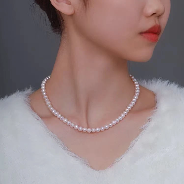 【初见】5-6mm淡水无核珍珠项链925银百搭 非基地发货XL80101SY