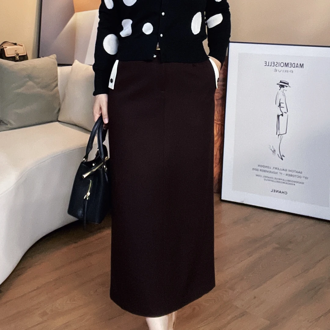 秋冬款半身裙女款2024新款高腰宽松H型气质显瘦百搭