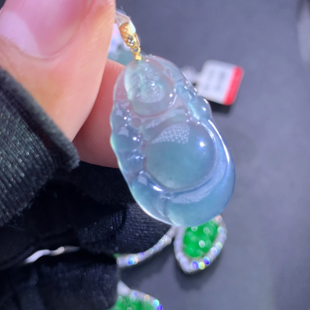 【闪购商品】翡翠颈饰18K金镶嵌天然A货翡翠56637