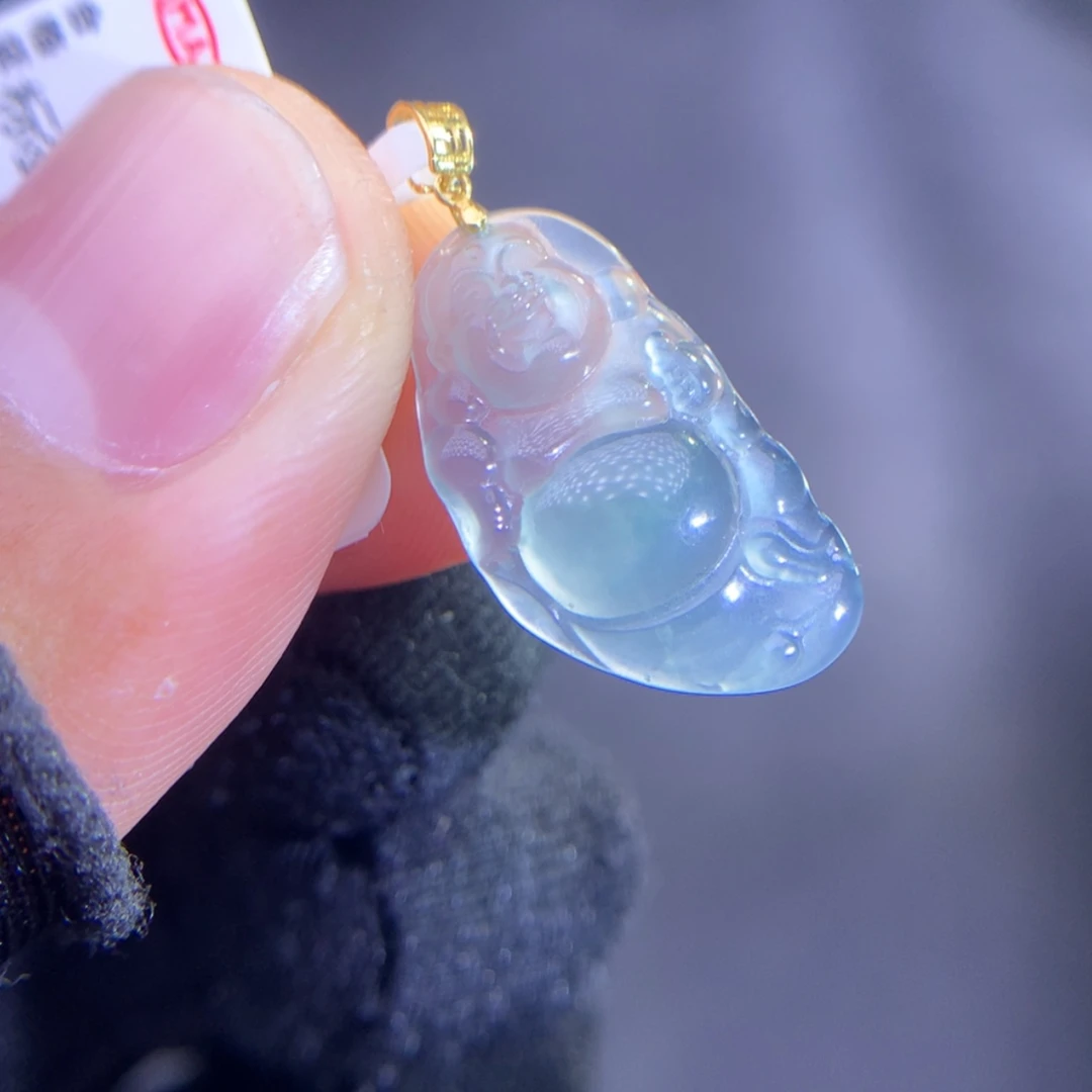 【闪购商品】翡翠颈饰18K金镶嵌天然A货翡翠55668