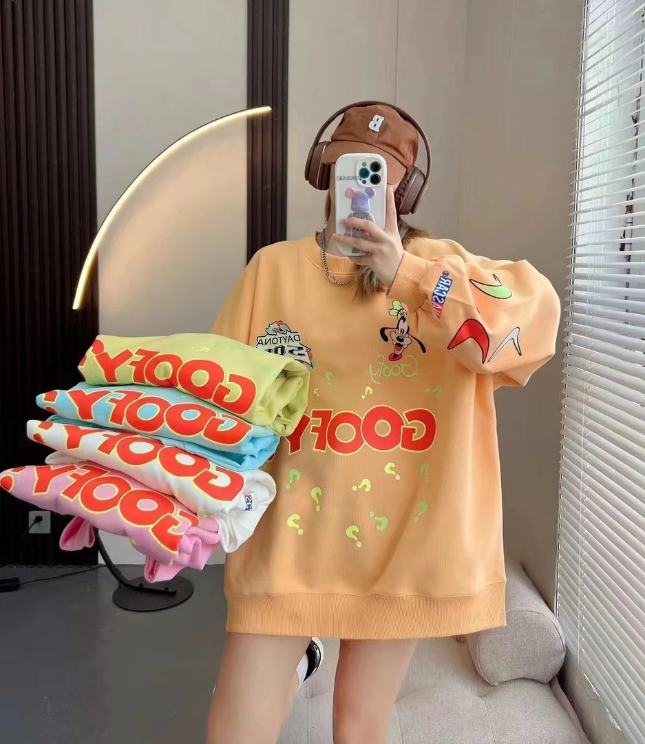 佳雅【高飞狗】秋冬韩版时尚潮流宽松百搭ins卡通男女同款长袖卫衣