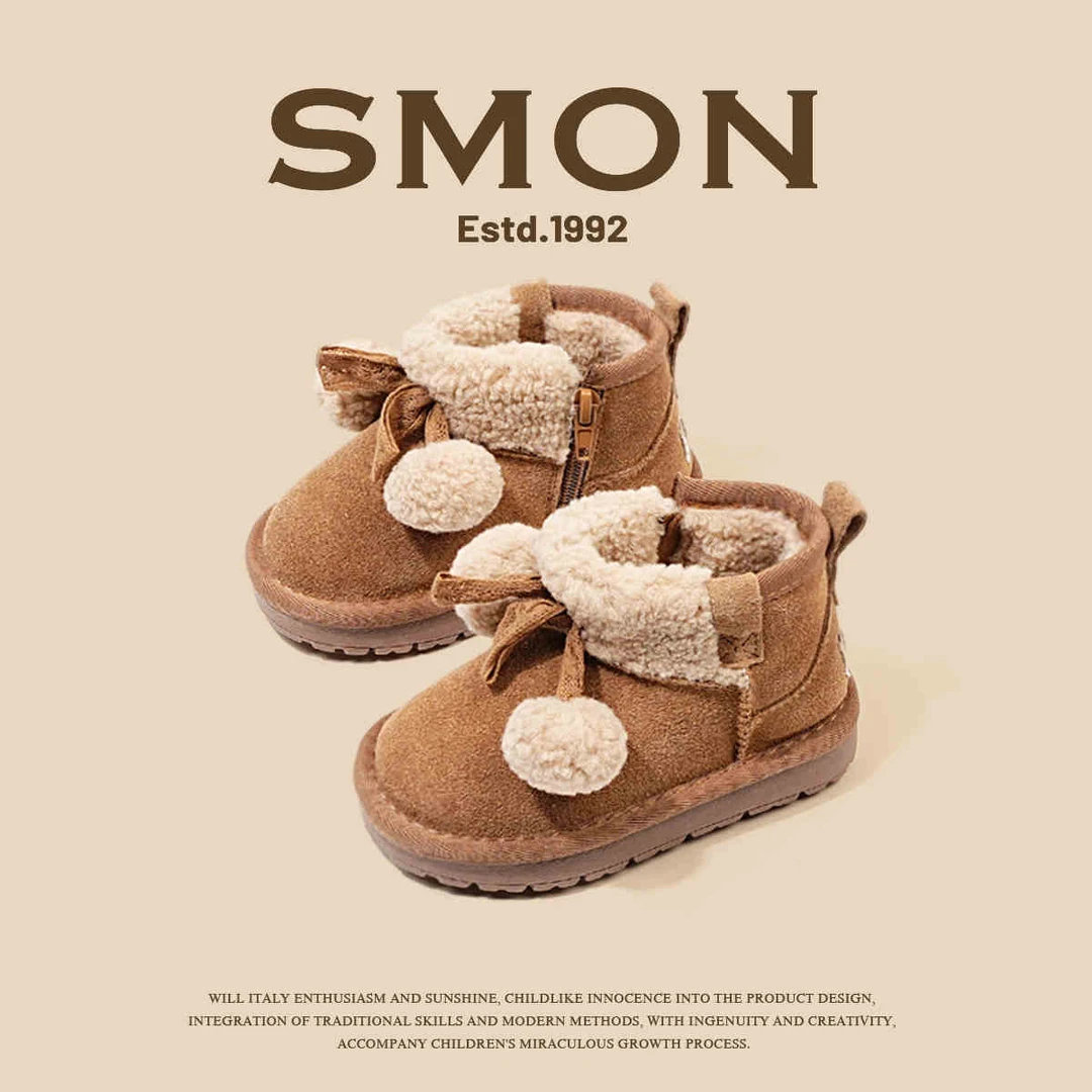 书萌清仓童鞋女童雪地靴冬季新款韩版小女孩公主靴小童棉靴保暖靴