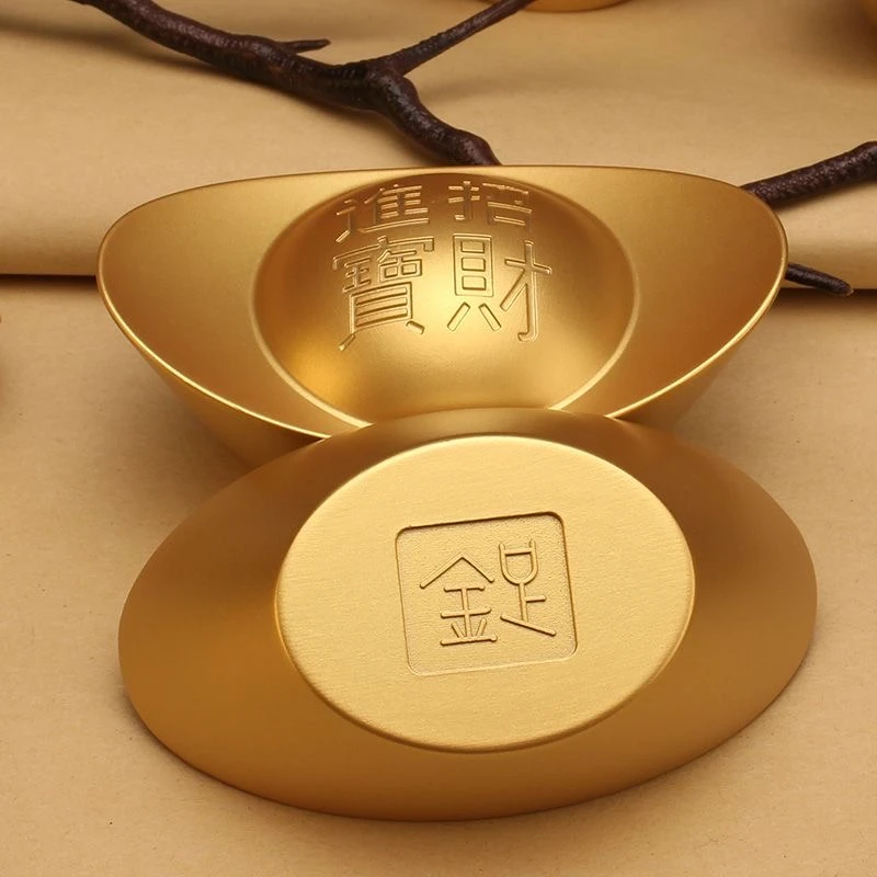 实心沙金元宝高档家居摆件乔迁开业大气摆件