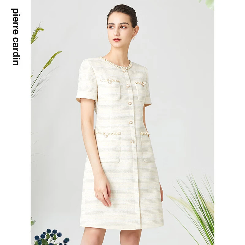 [皮尔卡丹女装]连衣裙法式淑女修身通勤小香风连衣裙