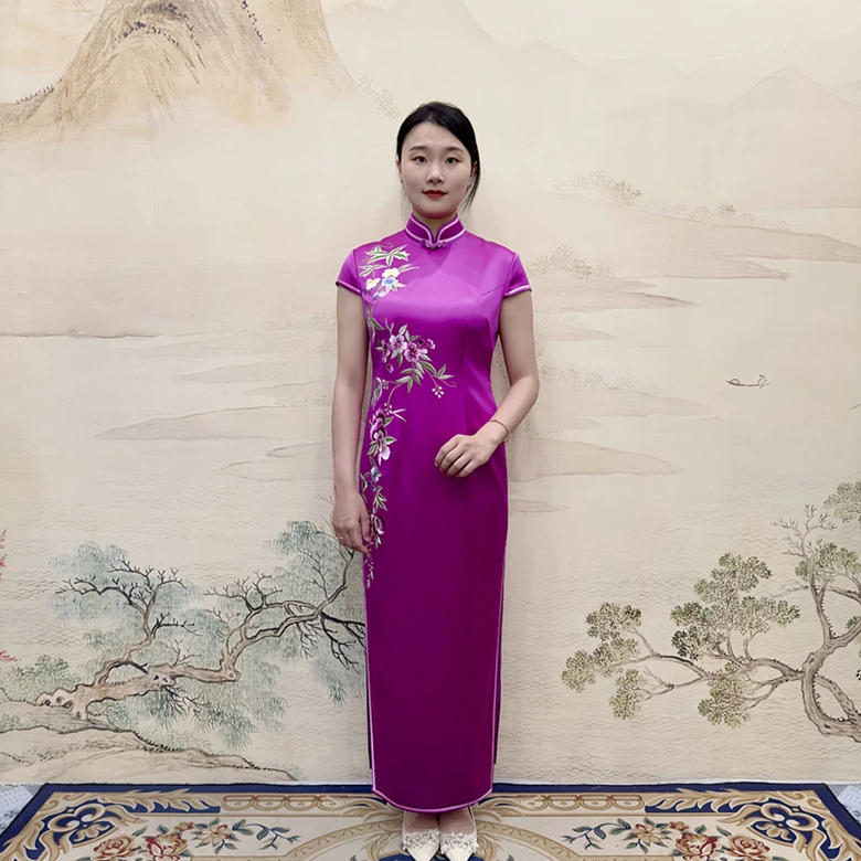 YUANZUEN/袁尊中国风旗袍 孤品真丝旗袍按编码拍微瑕走秀婚礼复古