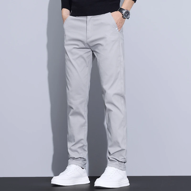 春夏百搭韩版休闲裤修身直筒夏季弹力男裤时尚商务薄款男士长裤子