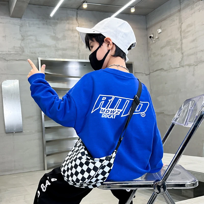 男童卫衣春秋卡通印花新款长袖中大童男孩休闲风加绒童装上衣潮流