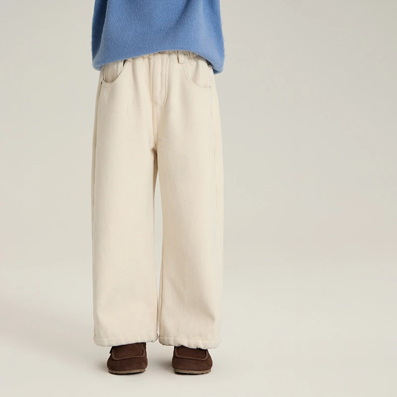 【加绒直筒裤】儿童复合奥粒绒直筒裤儿童冬季加厚保暖休闲长裤Z157