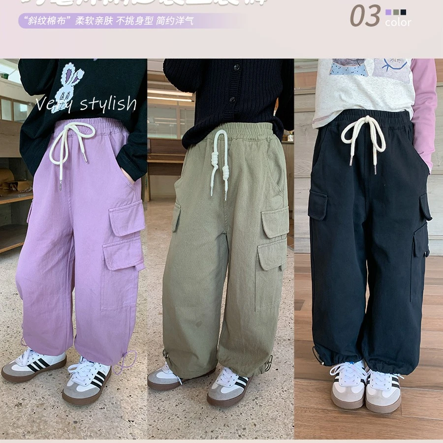 【秋季新品】儿童韩版秋款个性帅气口袋工装裤  K0164