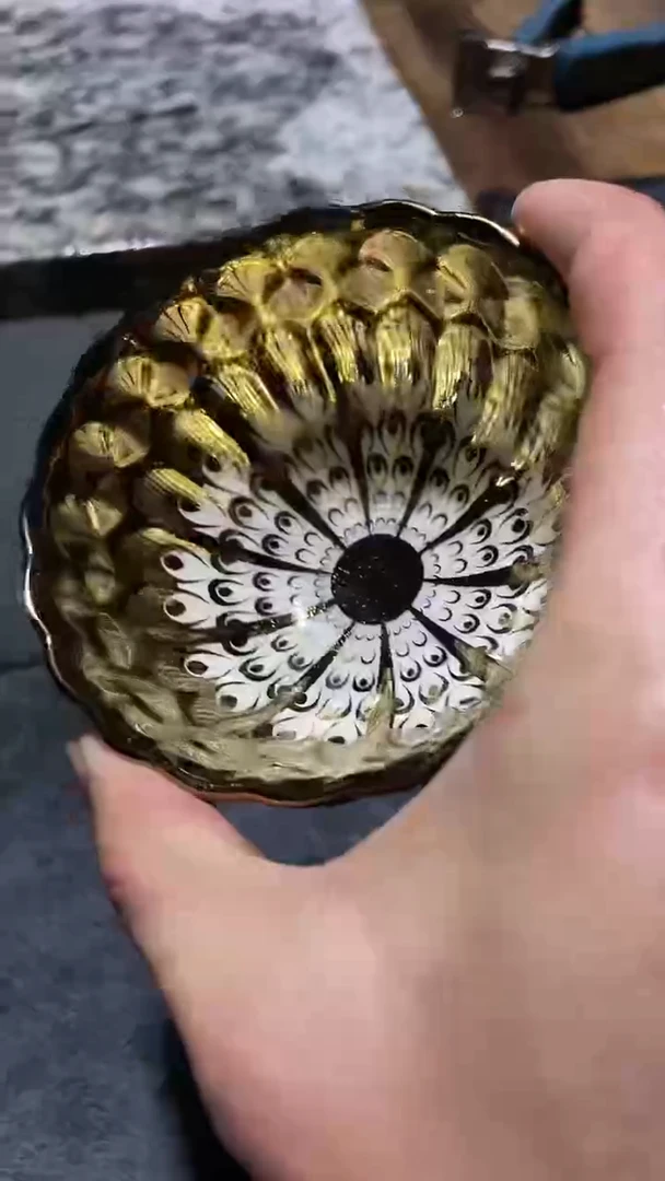 【闪购商品】金孔雀高端主人杯孔雀杯子金色茶杯茶盏