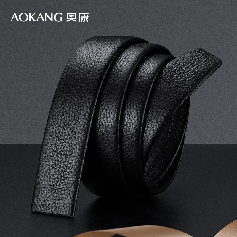 奥康头层牛皮牛皮无头自动牛皮裤带男士皮带男款2025新款皮带腰带